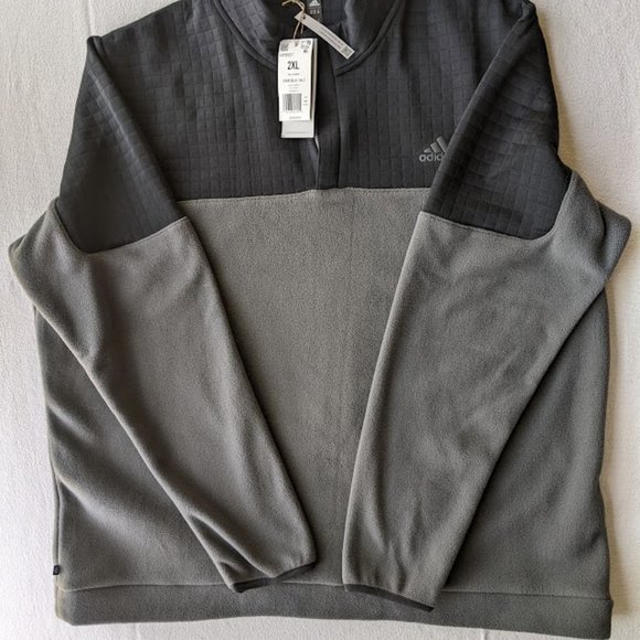 Men's adidas DWR Colorblock Golf 1/4 Zip Sweater Size 2XL Gray Black HF6527 NEW - Picture 3 of 7